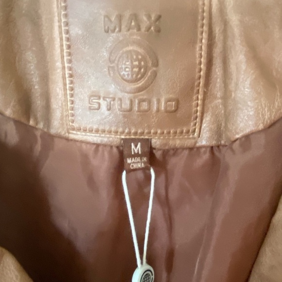 Mac studio Faux Leather Jacket - Camel/Brown - size M, NWT - Picture 7 of 7